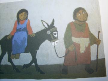 maria en jozef onderweg naar Bethlehem uit de kijkbijbel