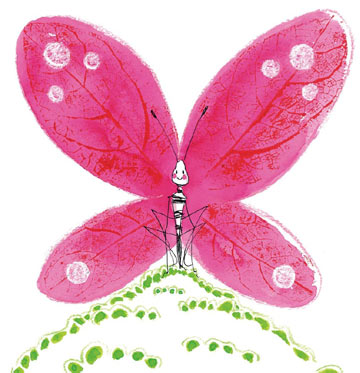 illustratie vlinder en slak
